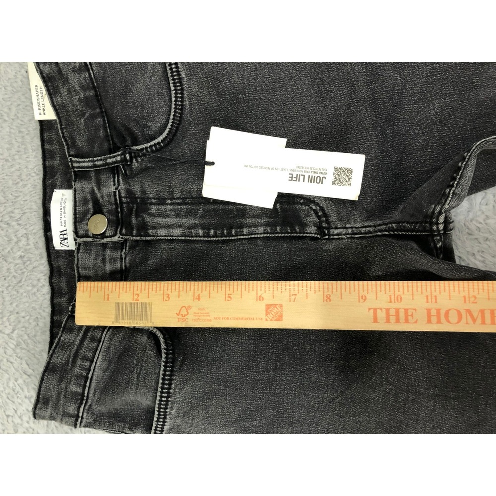 Zara Jeans Women 6 (26x28) Black NWT Super Elastic Hi-Rise Shaper Ankle Length - Picture 7 of 11